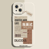Silicone Coffee Pattern Case for iPhone Series